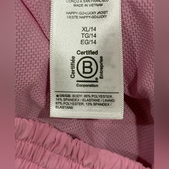 Athleta Girl Pink Blue Happy-Go-Lucky Full Zip Hoodie Jacket XL 14 Tie Dye - Picture 5 of 6